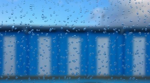 Full frame shot of wet glass window