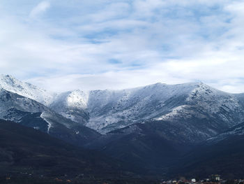 Scenic view of mountains against sky