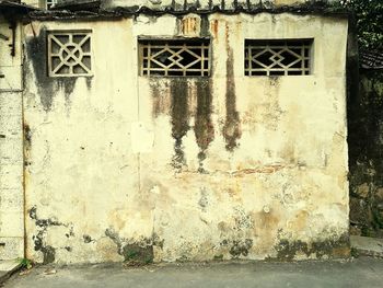 Close-up of weathered door