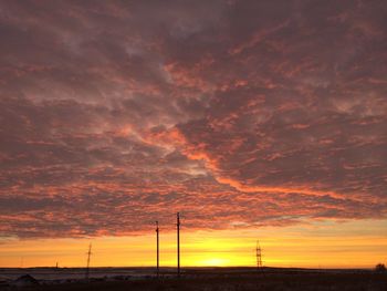 Scenic view of dramatic sky during sunset