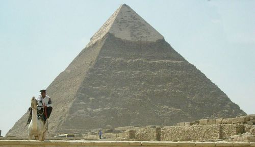 Low angle view of monument against clear sky