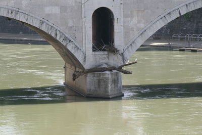 Arch bridge over river