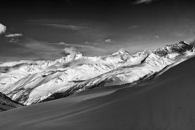 Scenic view of snow covered mountain