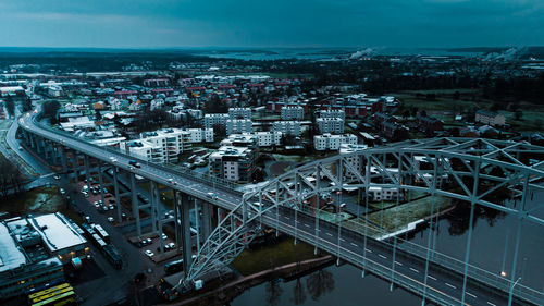 Fredrikstad bridge from a drones perspective