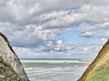 Scenic view of beach against sky