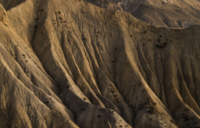 Full frame shot of rock in tabernas desert in almeria, spain