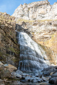 Scenic view of waterfall