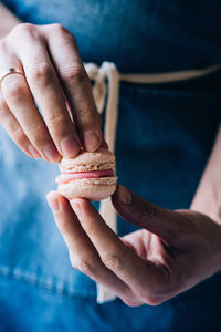 Midsection of person holding ice cream