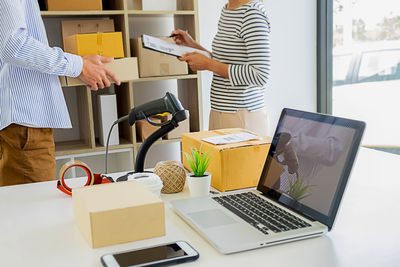 People standing on table at home