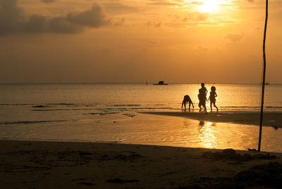 Scenic view of sea during sunset