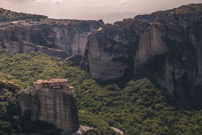 View of rock formations on mountain