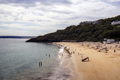 Scenic view of beach against sky