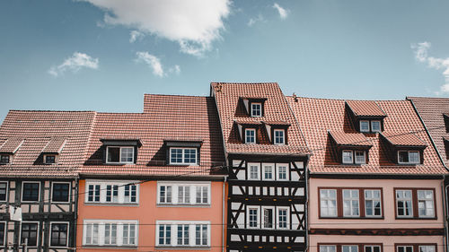 Low angle view of buildings against sky