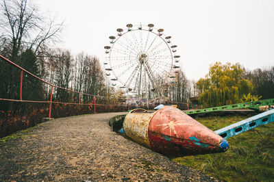 View of amusement park ride against sky