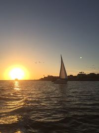 Scenic view of sea at sunset