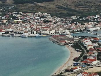 High angle view of townscape