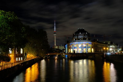 View of illuminated city at night