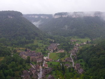 Aerial view of agricultural landscape