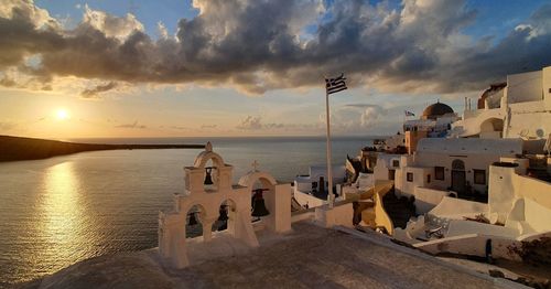 Panoramic view of sea against sky during sunset