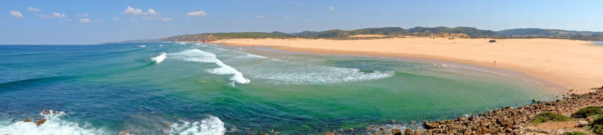 Panoramic view of beach against sky