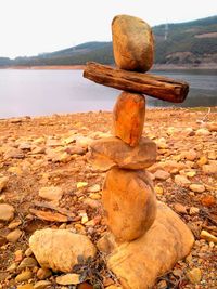 Stack of stones on beach