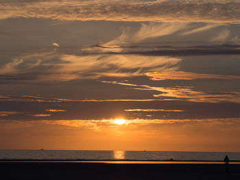 Scenic view of sea at sunset