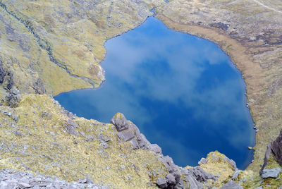 High angle view of lake