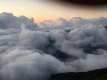 Low angle view of clouds in sky during sunset