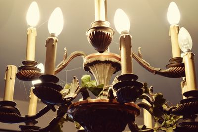 Lamp post in dark room