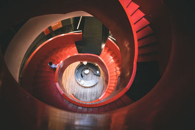 Directly below shot of spiral staircase