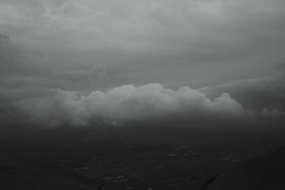 Storm clouds over landscape