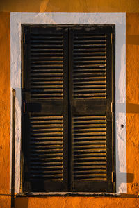 Close-up of closed shutter