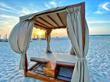Cabana on a scenic, tropical beach