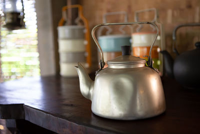 Close-up of drink on table at home
