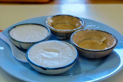 Close-up of pastry on table