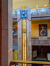 Interior of illuminated building