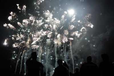 People enjoying concert at night