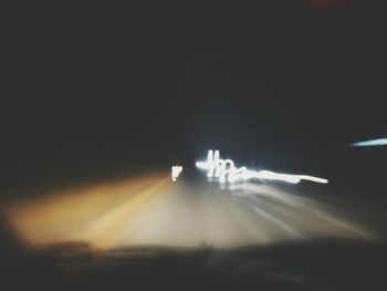 Airplane on runway at night