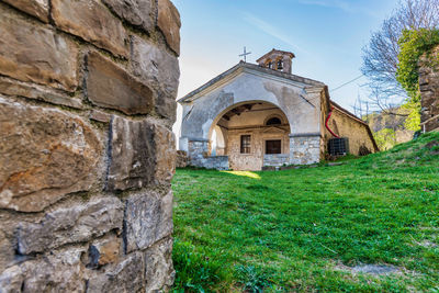 Castles and ruins. medieval manors of the zucco and cucagna family. friuli. italy.