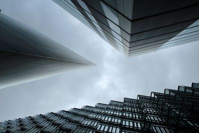 Low angle view of modern buildings against sky