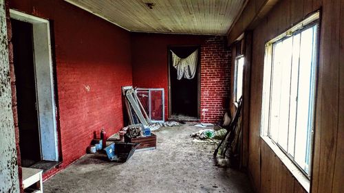 Interior of abandoned building