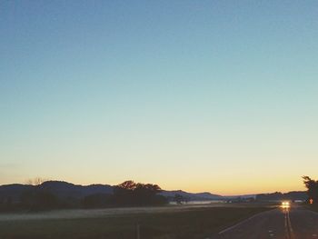 Scenic view of landscape against clear sky