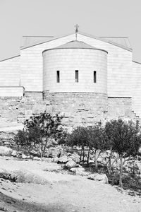 Exterior of old building against clear sky