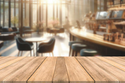Close-up of wooden table