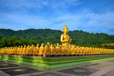 Statue of temple against sky