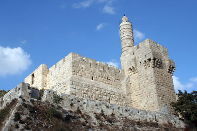 The tower of david, citadel located near the jaffa gate entrance to the old city of jerusalem