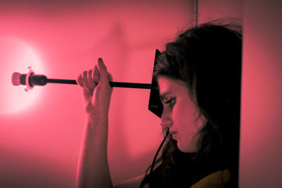 Close-up of young woman