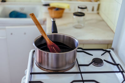 Close-up of food in kitchen at home