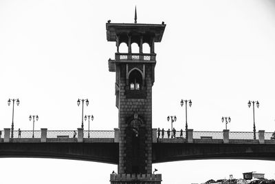 Low angle view of bridge against clear sky stanley bridge sanstrfano bridge