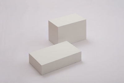 High angle view of white box